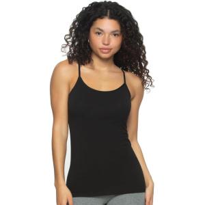Felina Womens Cotton Modal Camisole, Adjustable Cotton Tank Top(Black)