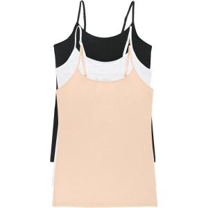 Felina Womens Cotton Modal Camisole, Adjustable Cotton Tank Top(Black Warm Neutral White)
