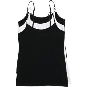 Felina Womens Cotton Modal Camisole, Adjustable Cotton Tank Top(Black White)