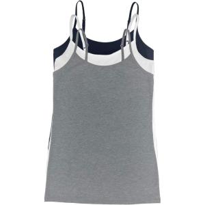 Felina Womens Cotton Modal Camisole, Adjustable Cotton Tank Top(Navy White Grey)