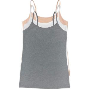 Felina Womens Cotton Modal Camisole, Adjustable Cotton Tank Top(Nude White Grey)