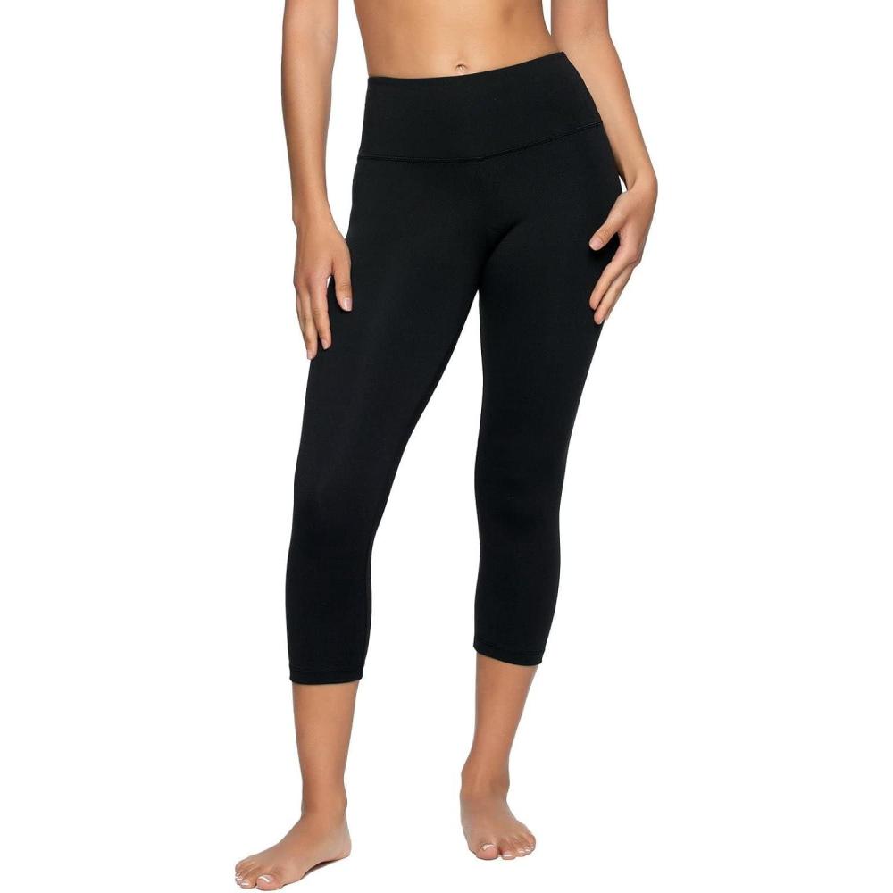 imageFelina Sueded Athletic Capri LeggingBlack