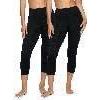 Felina | Sueded Athletic Capri Legging(Black- 2 Pack)