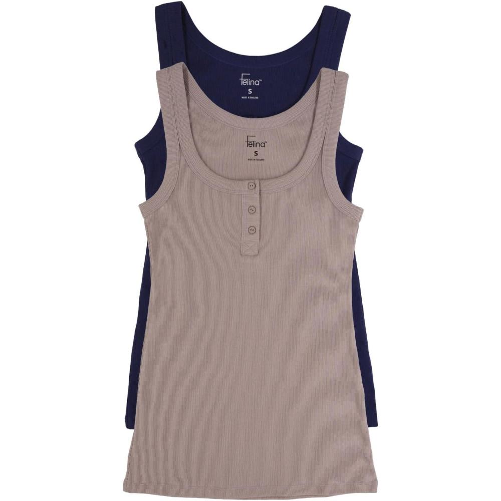 imageFelina Ribbed Henley Tank 2PackMarina