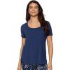 Felina So Smooth Modal Scoop Neck Tee(Navy Blue)