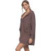 Felina Kimora V-Neck Hoodie Sweatshirt Dress(Deep Taupe)