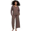Felina Kimora V-Neck Sweatshirt & Wide Leg Pant(Black)