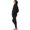 Felina Luxe Velour Zip Hoodie Set Black, XS