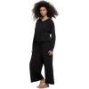 Felina Kimora V-Neck Sweatshirt & Wide Leg Pant(Black)