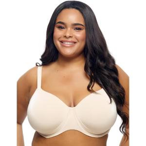 Felina – Versafit Breathable T-Shirt Bra Seamless Demi Coverage with Adaptable Fit(Bare)
