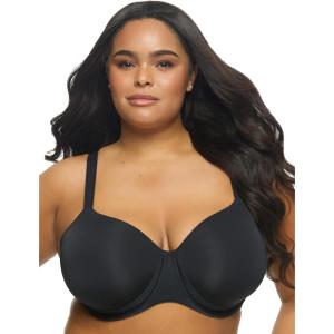 Felina – Versafit Breathable T-Shirt Bra Seamless Demi Coverage with Adaptable Fit(Black)