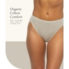 Felina Women’s Organic Cotton Stretch Hi Cut Panty 5-Pack Underwear(Sky Neutral)