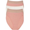 Felina Women’s Organic Cotton Stretch Hi Cut Panty 5-Pack Underwear(Rose Neutral)