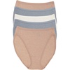 Felina Women’s Organic Cotton Stretch Hi Cut Panty 5-Pack Underwear(Sky Neutral)