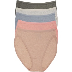 Felina Women’s Organic Cotton Stretch Hi Cut Panty 5-Pack Underwear(Nature Walk)