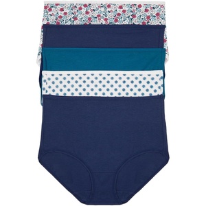 Felina Cotton Modal Brief Underwear 5-Pack(Blue Floral)