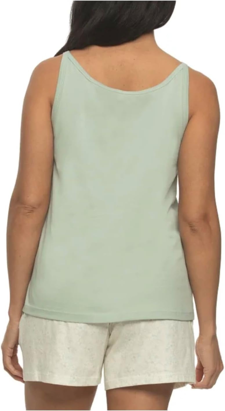 image:imageFelina Womens 4 Piece Cotton PJ Sleep Set Tee Tank Short and PantGreen