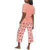 Felina Women’s 4 Piece Cotton PJ Sleep Set, Tee, Tank, Short, and Pant(Pink)