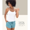 Felina Womens Cotton Modal Camisole, Adjustable Cotton Tank Top(Light Heather Gray)