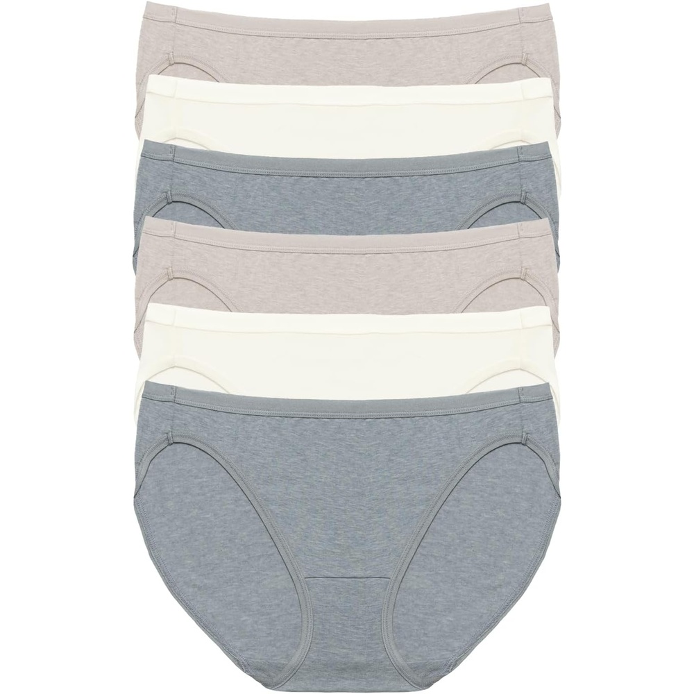 image:imageFelina Organic Cotton Bikini Underwear for Women Bikini Panties for Women Seamless Panties for Women 6PackMorning Sky