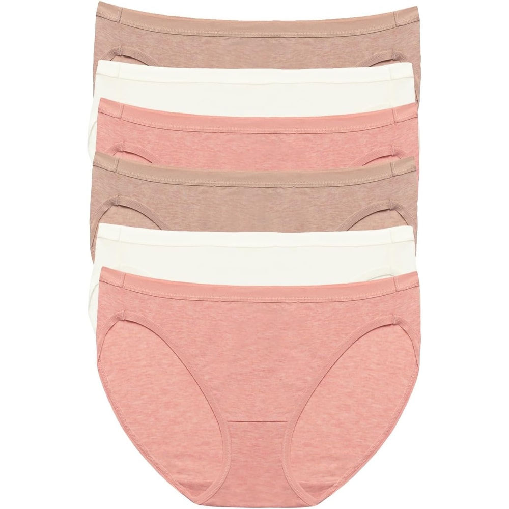 image:imageFelina Organic Cotton Bikini Underwear for Women Bikini Panties for Women Seamless Panties for Women 6PackRose Neutral