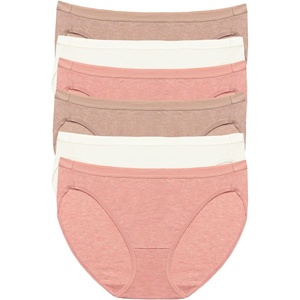 Felina Organic Cotton Bikini Underwear for Women – Bikini Panties for Women, Seamless Panties for Women (6-Pack)(Rose Neutral)