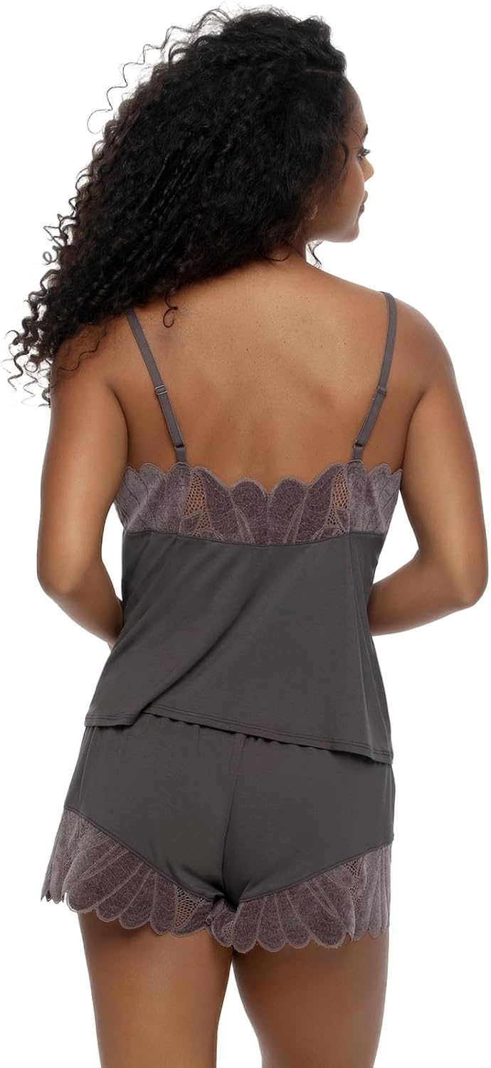 image:imageFelina Sienna Chenille Lace Shorts amp Cami SetShale