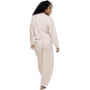 Felina Emery Fleece Crew Neck and Belted Barrel Pant Set(Heather Sand)