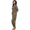 Felina Emery Fleece Crew Neck and Belted Barrel Pant Set(Sea Turtle)