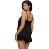 Felina Sienna Chenille Lace Shorts & Cami Set(Black)