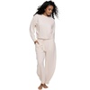 Felina Emery Fleece Crew Neck and Belted Barrel Pant Set(Heather Sand)