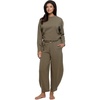 Felina Emery Fleece Crew Neck and Belted Barrel Pant Set(Sea Turtle)