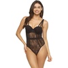 Jezebel by Felina | Anika Lace Bodysuit | Thong Back (Black, X-Large)