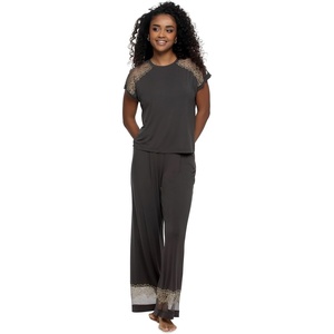 Felina Esme Lace Tee and Pant Set(Graphite)