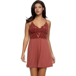 Felina Sienna Chenille Lace Chemise(Marsala)