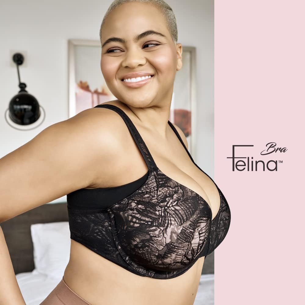 image:imageFelina Jessamine Unlined Side Smoothing Minimizer Bra Back amp Side Smoothing LaceBlack