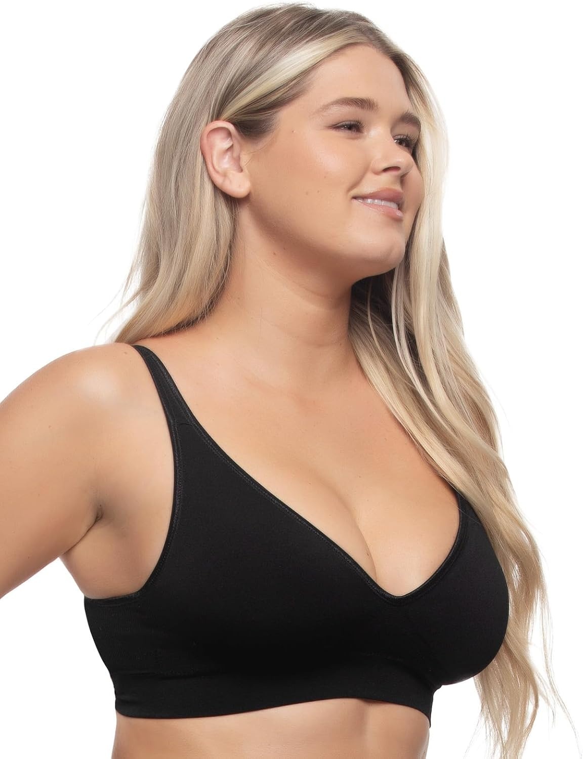 image:imageFelina Seamless Wireless Bra 2 Pack Removable PadsBlack Warm Neutral