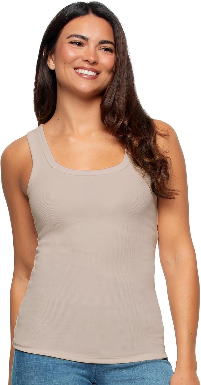 image:imageFelina Cotton Stretch Ribbed Tank Top Class Tank Top for Women Workout Tank Top for Women Color Options AvailableNeutrals