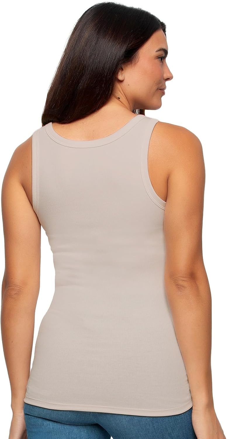 image:imageFelina Cotton Stretch Ribbed Tank Top Class Tank Top for Women Workout Tank Top for Women Color Options AvailableNeutrals