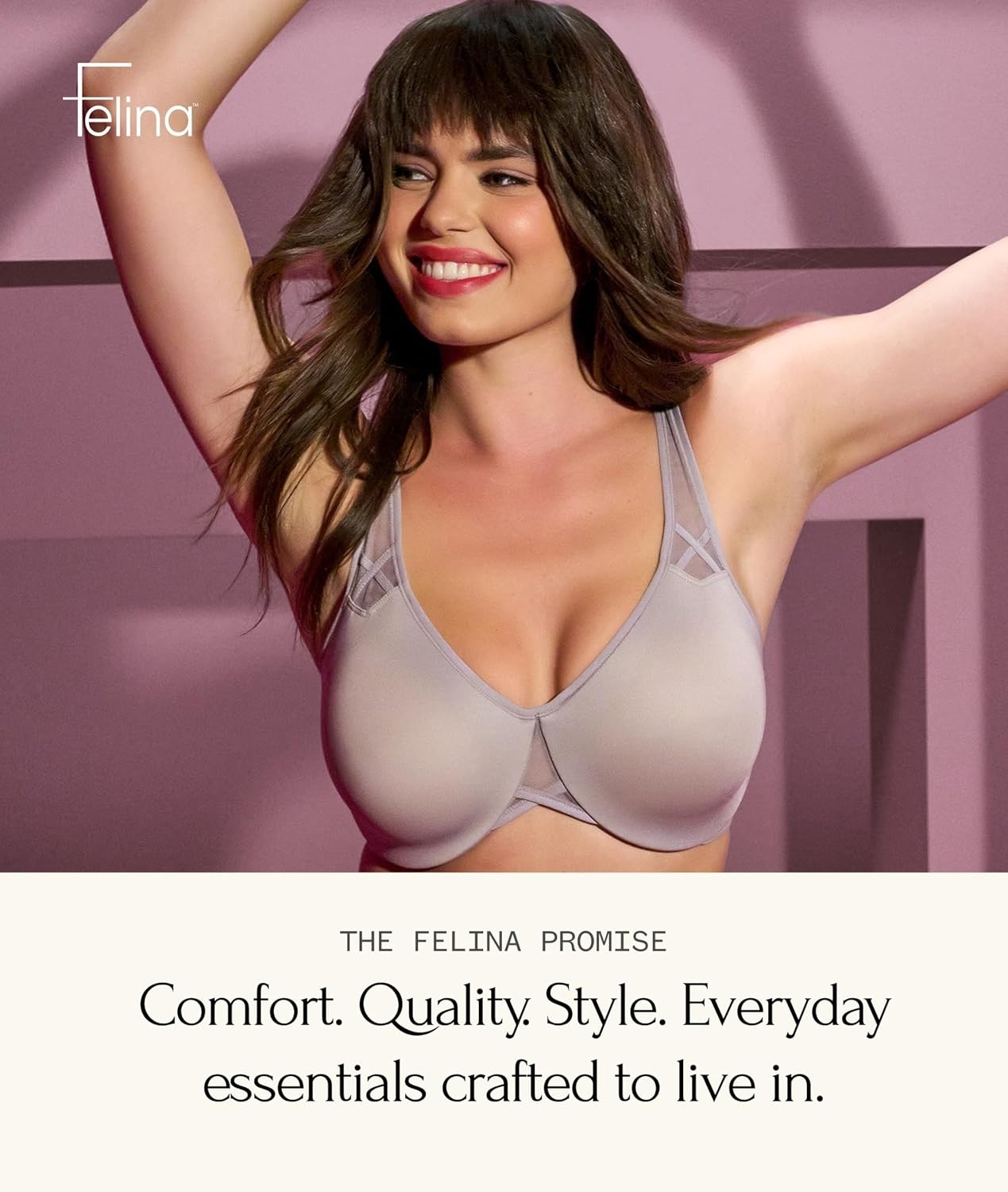 image:imageFelina Paramour Amaranth Cushioned Comfort Unlined Minimizer Bra 2PackBlack