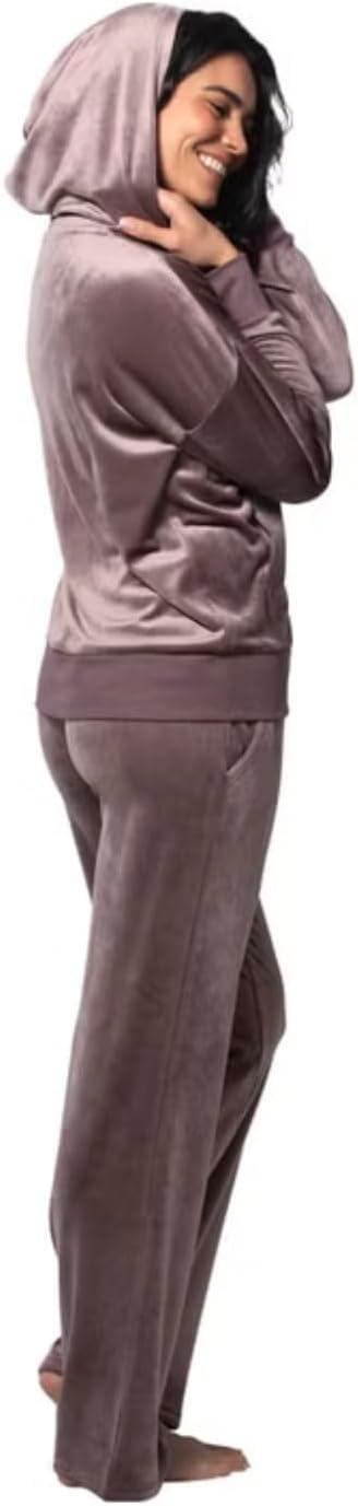 image:imageFelina Womens 2 Piece Velour Track SuitTaupe Sparrow