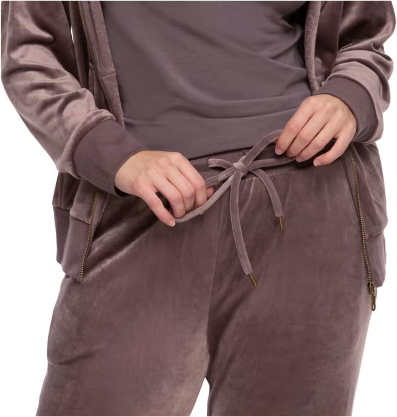 image:imageFelina Womens 2 Piece Velour Track SuitTaupe Sparrow