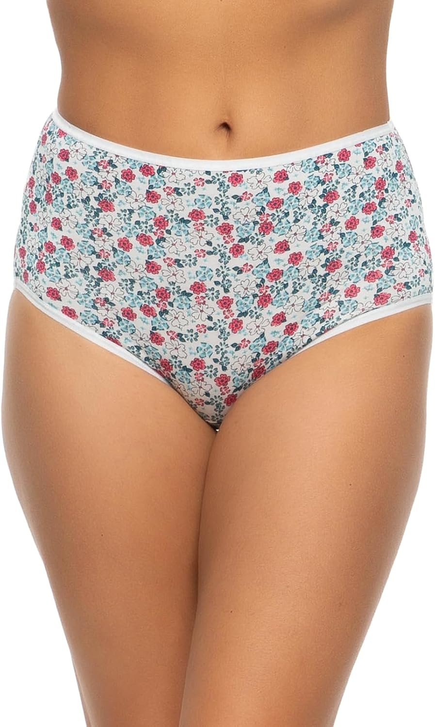image:imageFelina Womens Cotton Stretch Modal Brief Underwear 5Pack Full CoverageBlue Floral