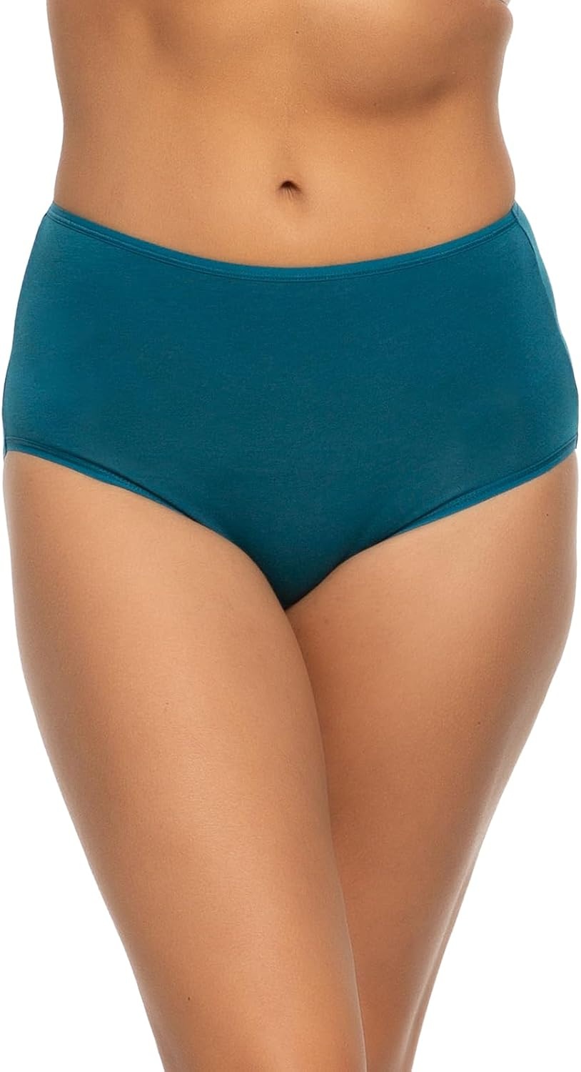 image:imageFelina Womens Cotton Stretch Modal Brief Underwear 5Pack Full CoverageBlue Floral