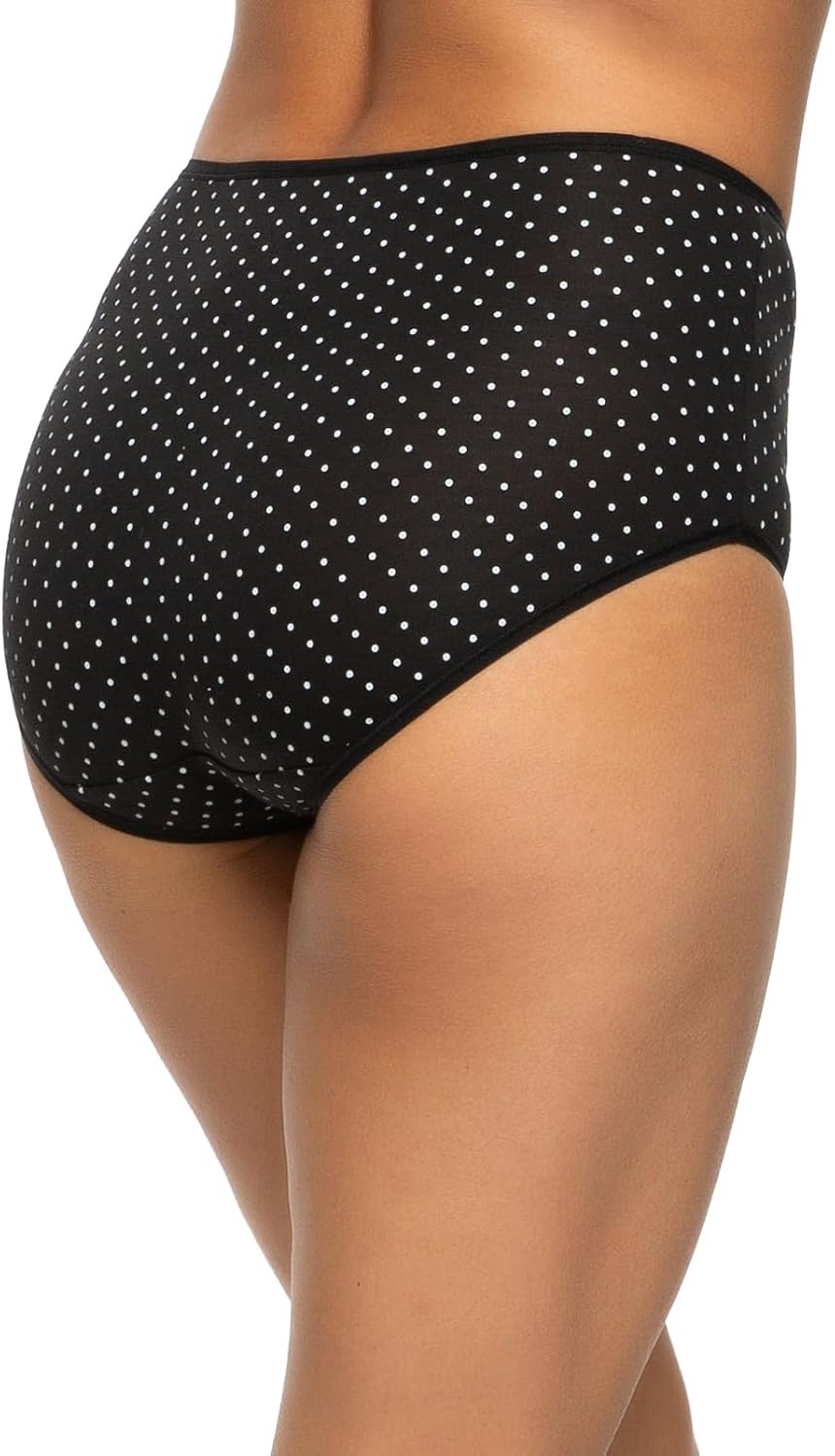 image:imageFelina Womens Cotton Stretch Modal Brief Underwear 5Pack Full CoverageDots and Stripes