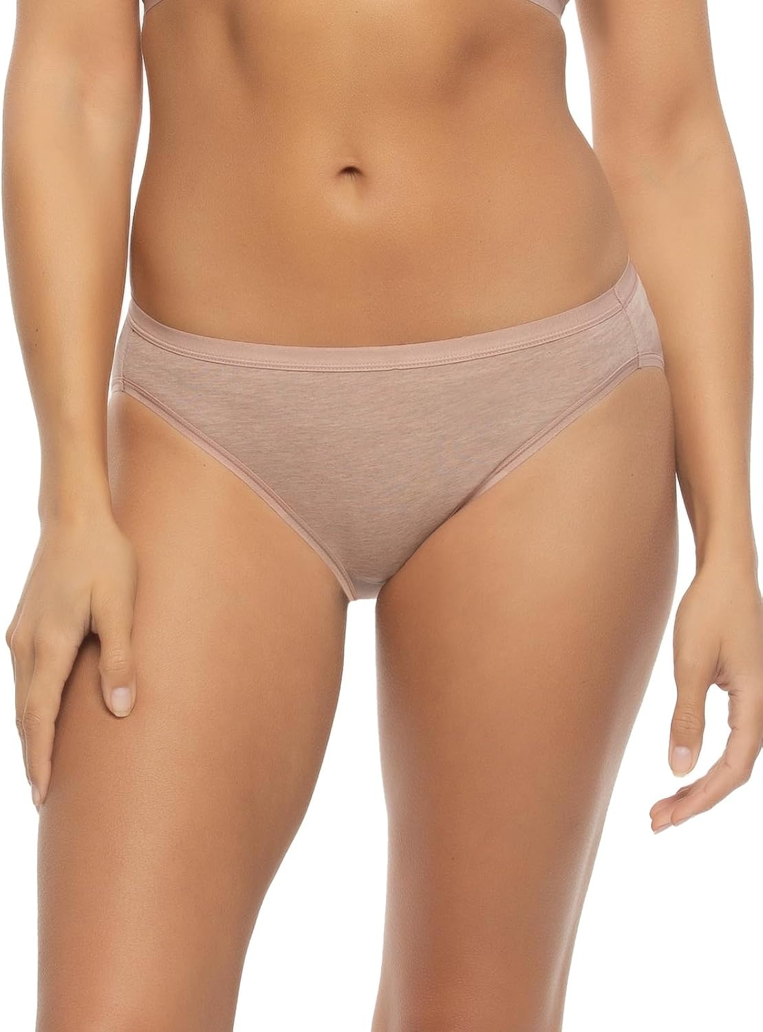 image:imageFelina Womens Organic Cotton Stretch Hi Cut Panty 5Pack UnderwearWhite Sand