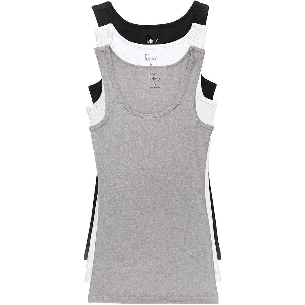 image:imageFelina Cotton Stretch Ribbed Tank Top  Class Tank Top for Women Workout Tank Top for Women Color Options AvailableAssorted Color