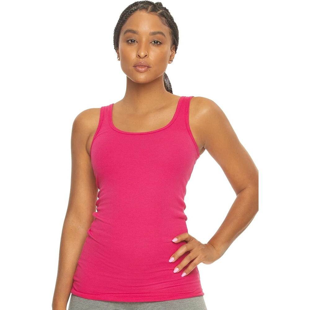 image:imageFelina Cotton Stretch Ribbed Tank Top  Class Tank Top for Women Workout Tank Top for Women Color Options AvailableBeet Root Purple