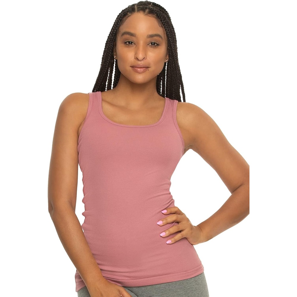 image:imageFelina Cotton Stretch Ribbed Tank Top  Class Tank Top for Women Workout Tank Top for Women Color Options AvailableMesa Rose