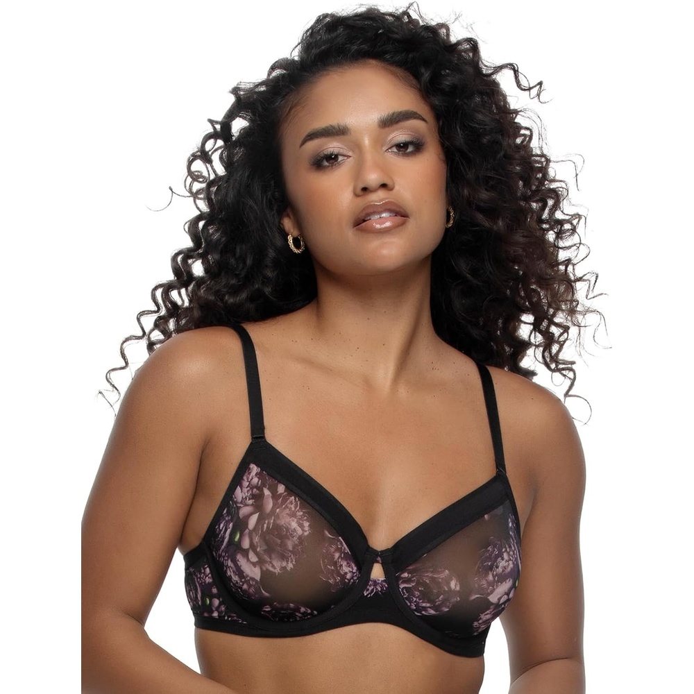 image:imageFelina Ethereal Sheer Mesh Unlined Underwire BraBotanical Nightfall